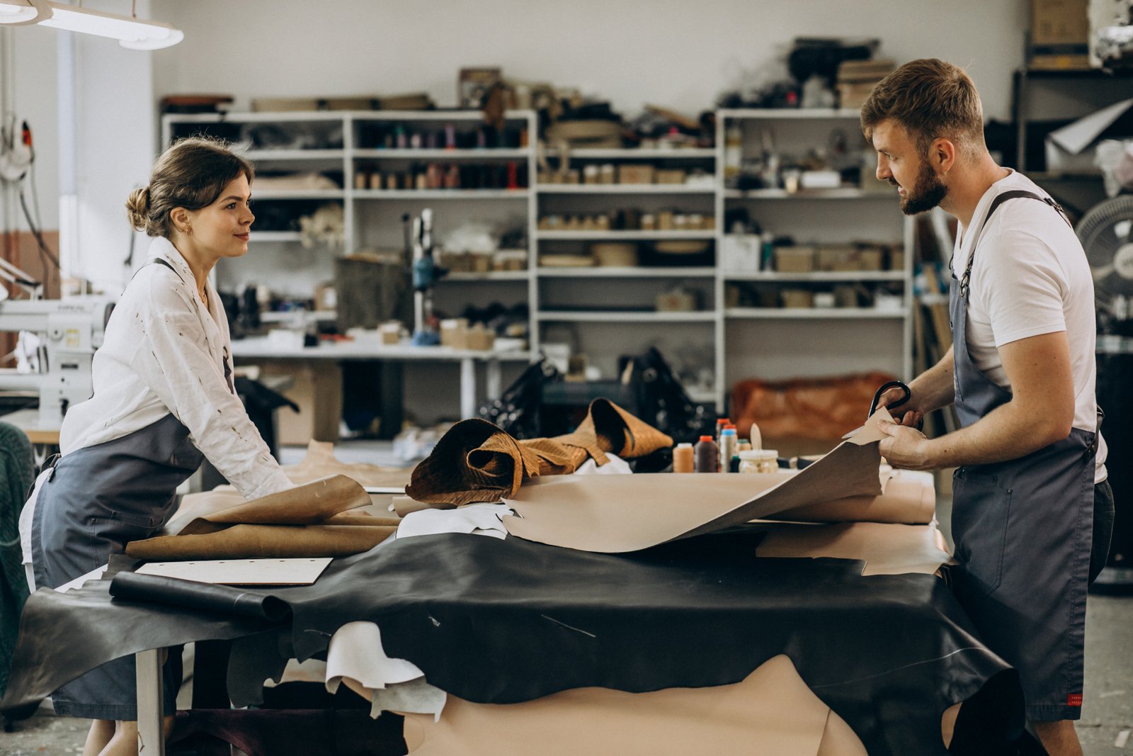 Family tailors having leather industry